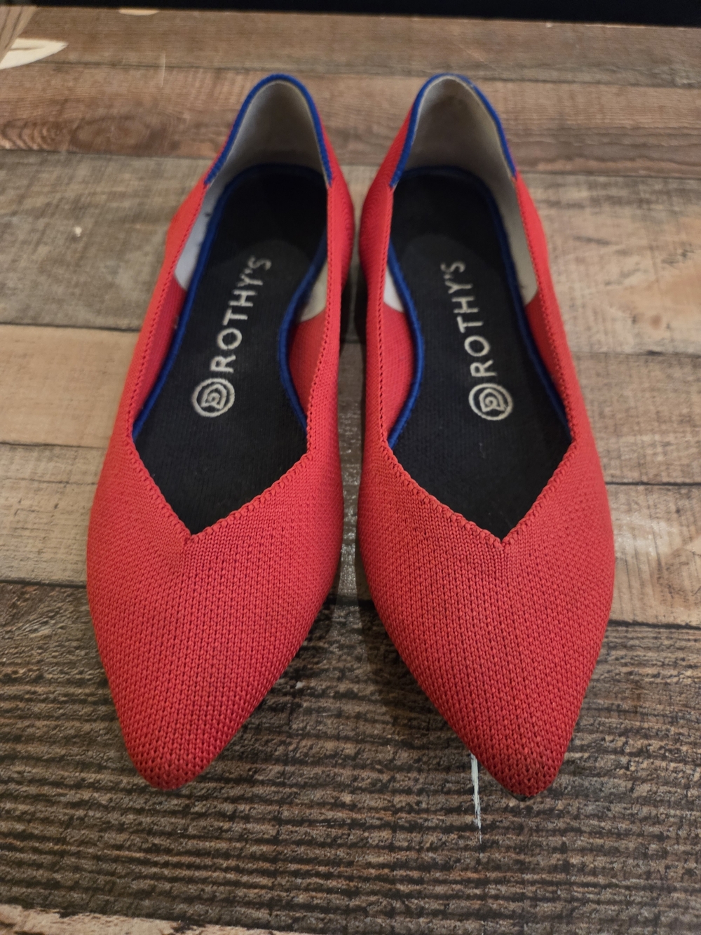 Rothy's Red Pointed Knit Flats - Women's